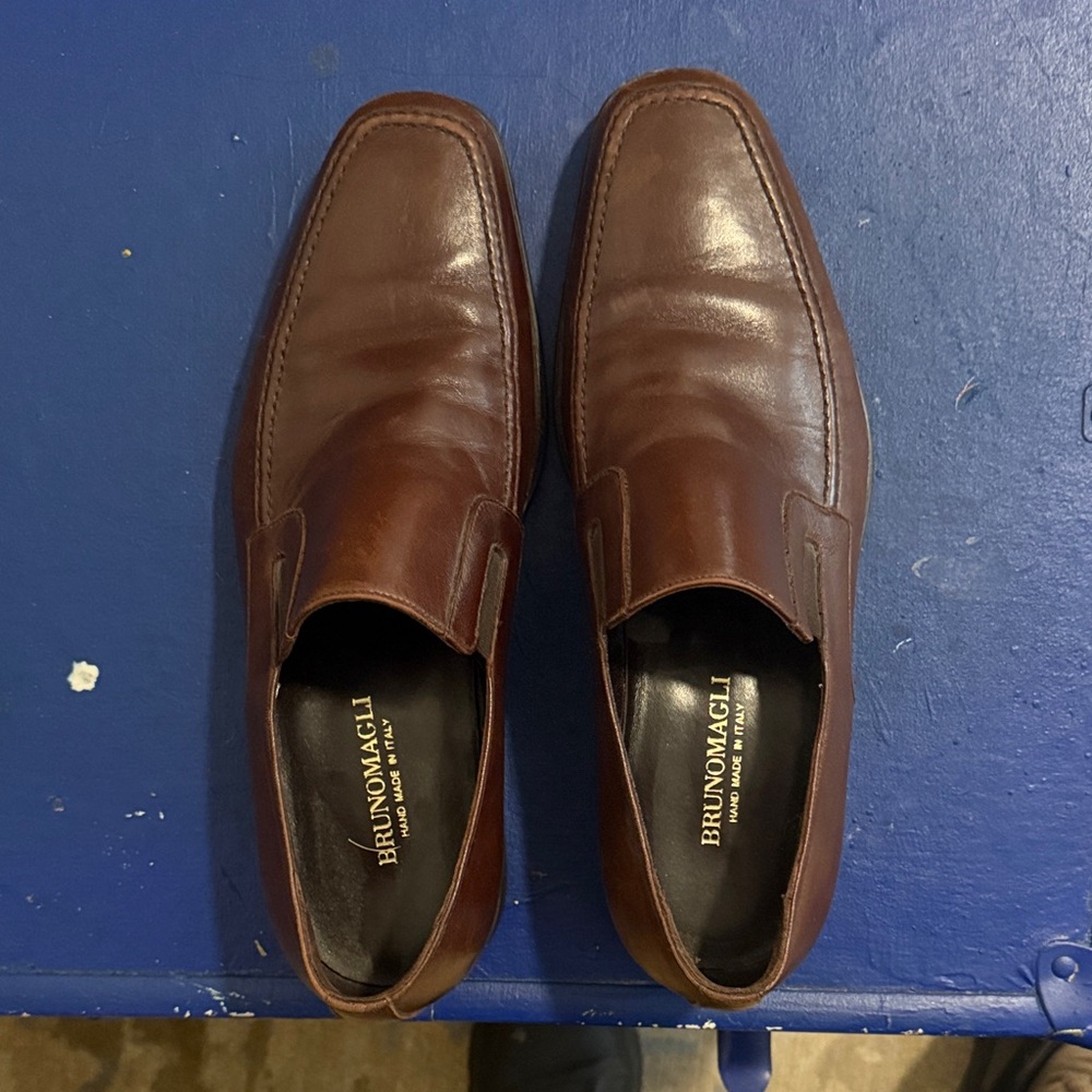Bruno Magli Men's Rich Brown Slip-On Italian Loafers